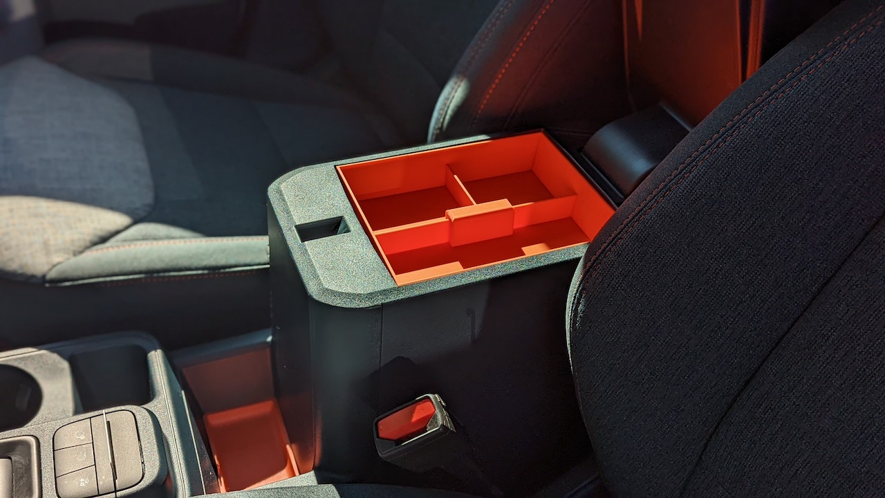 3D Printed Ford Maverick Center Console Accessory Printed from CAD Files at Bill Brown Ford in Livonia, MI